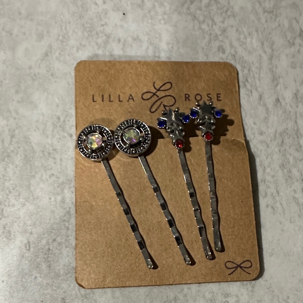 Lila Rose Silver and Blue Hair Pins